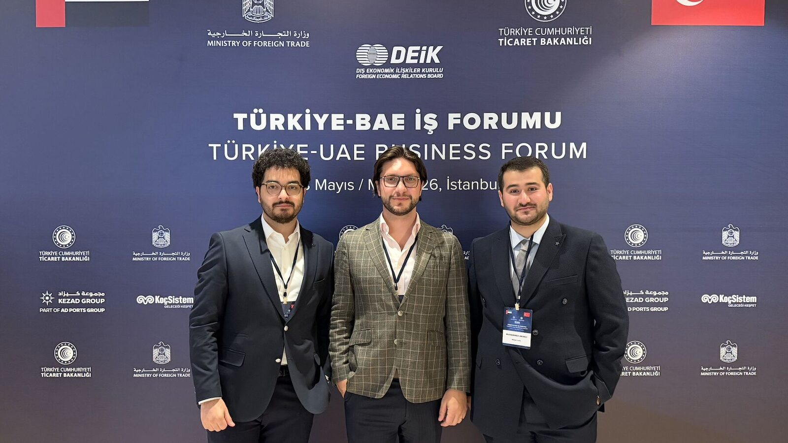 Three members of the studio at the Türkiye and United Arab Emirates business forum